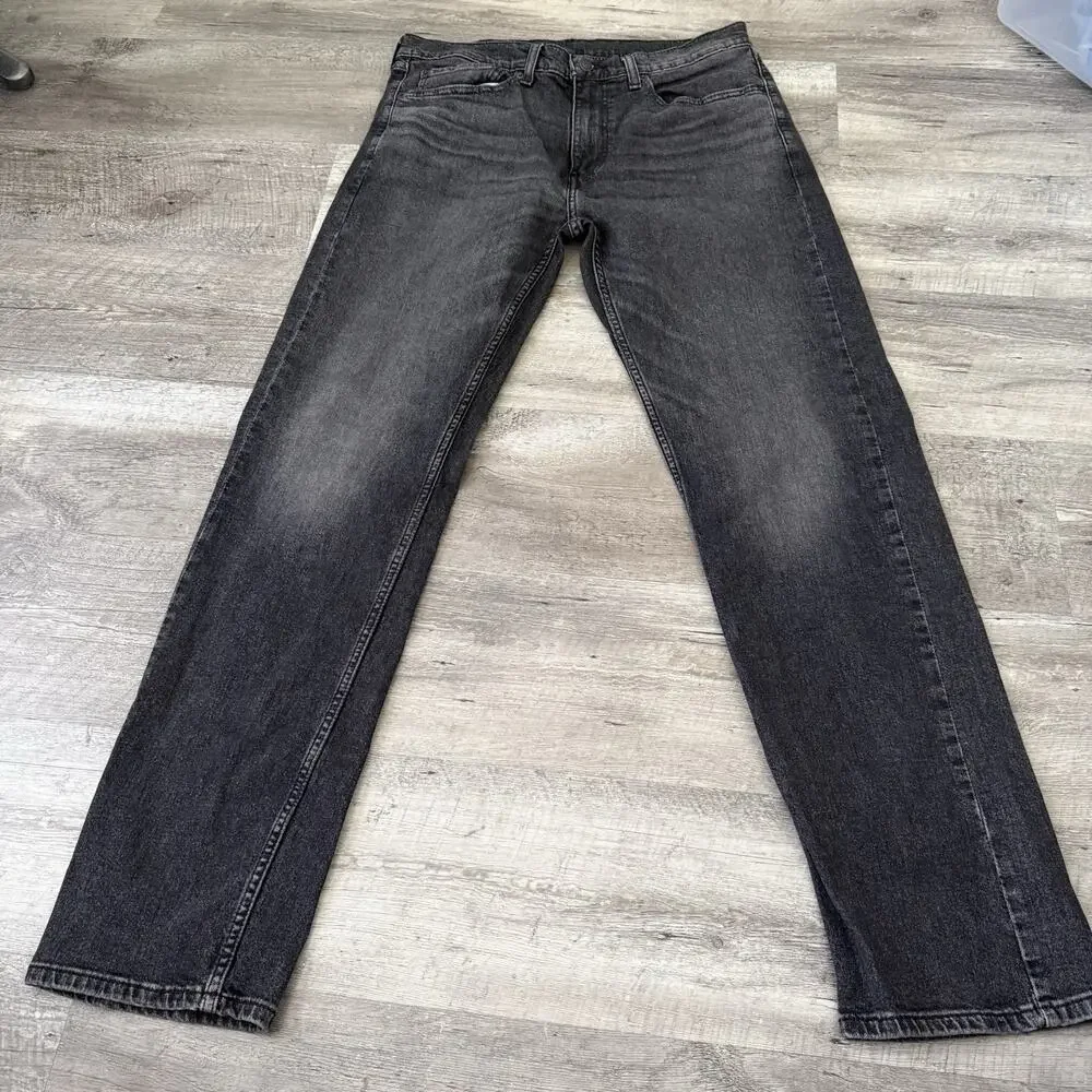 Levi’s 505 Jeans Mens Regular Fit Straight Leg Size 34x34 Medium Black Denim